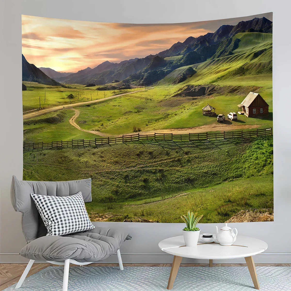 Nature Landscape Tapestry Majestic Lake Tapestry Forest Snowy Peak Tapestry Home Living Room Bedroom Tapestries Decor Aesthetics