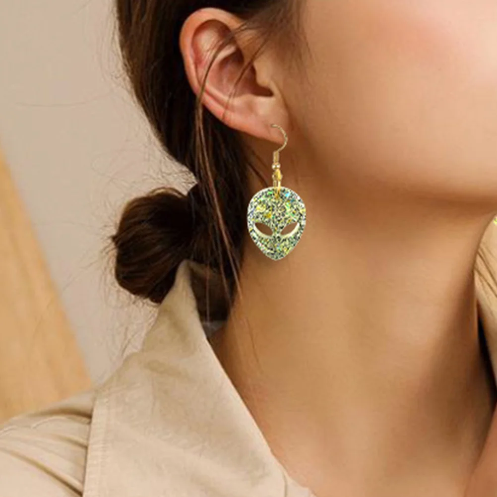 

2pcs Ear Drop Necklace Pendant Mold Silicone Spaceship Alien Diy Jewelry Making Craft Supplies Reusable Molds For Keychain Epoxy