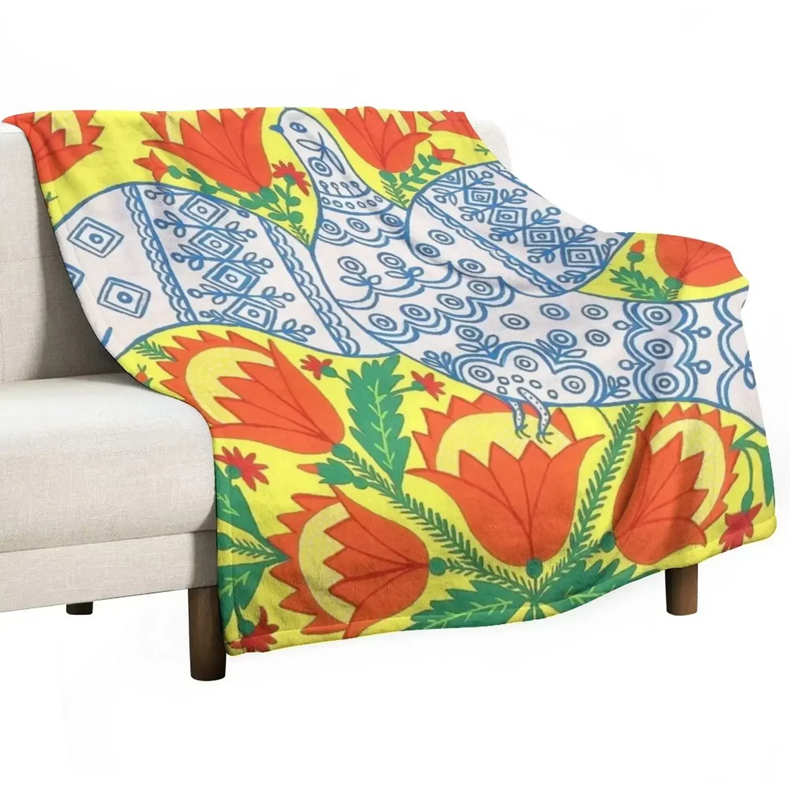 A Dove Has Spread Her Wings And Asks for Peace by Maria Prymachenko Throw Blanket Softest Comforter Extra Large Throw Blankets