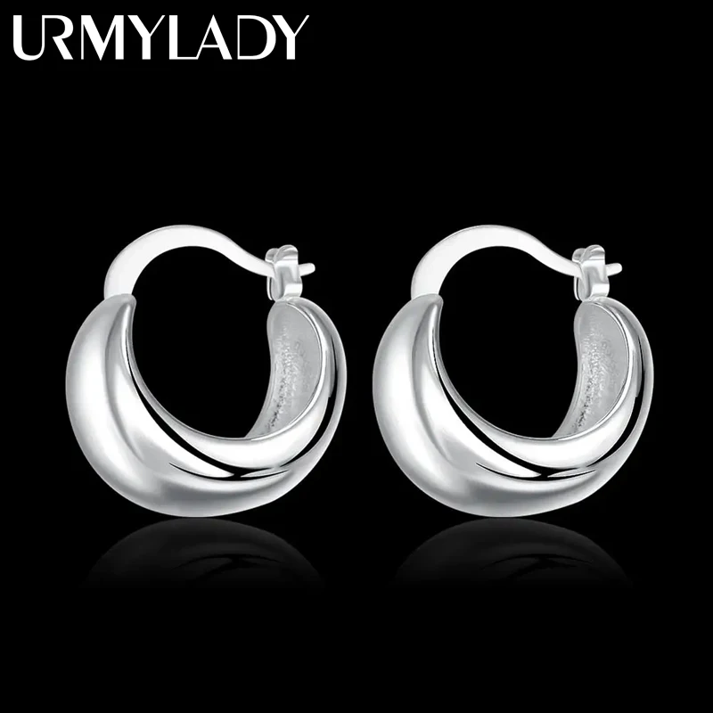 Hot Smooth round Earrings 925 Sterling Silver Fashion for Women classic Brands Jewelry Wedding party popular Christmas Gifts