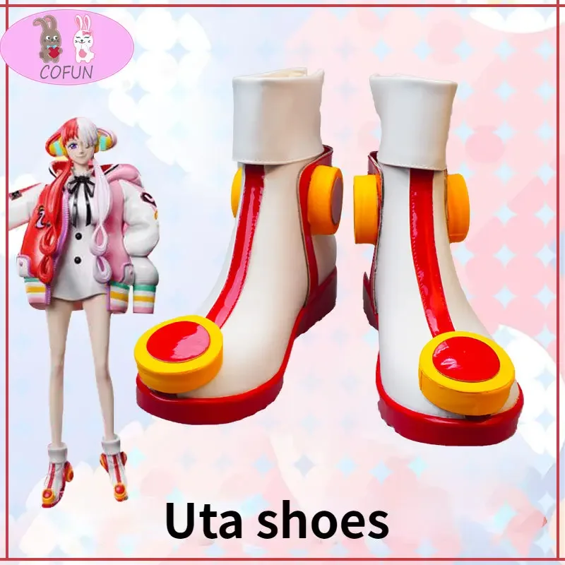 COFUN Anime OnePiece Film RED Uta Cosplay Shoes PU Leather Women Girl Uta Boot for Party Halloween Cosplay