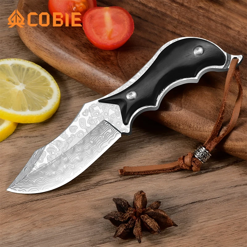 Cobie VG-10 Damascus Steel Knife, High end Meat Knife, Fruit Knife, High Quality Knife with Knife Cover