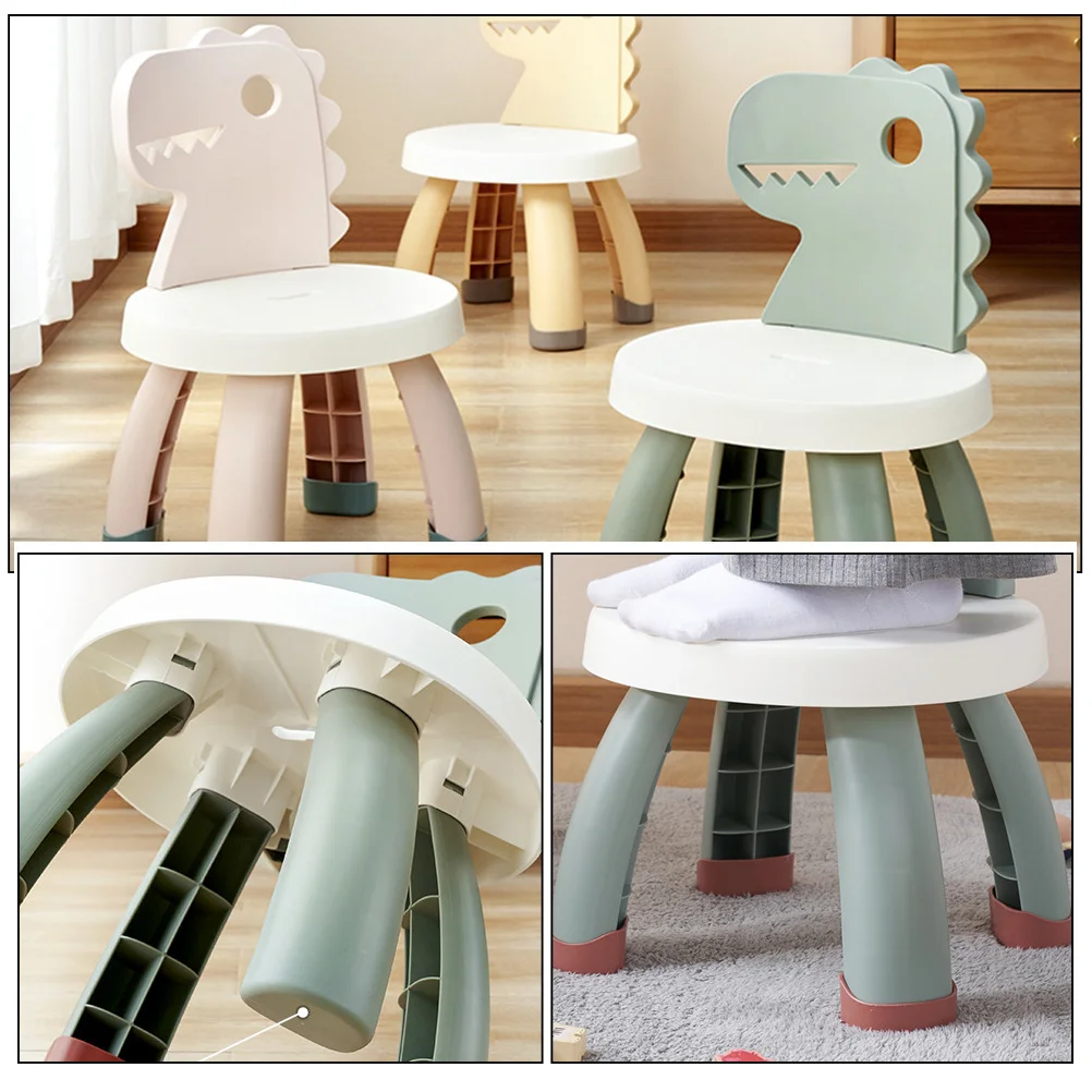 

Children Back Chair Stool Cartoon Dinosaur Toddler Anti-Fall PP PVC Material Comfortable Safe Smooth Edges Toddler Back Chair