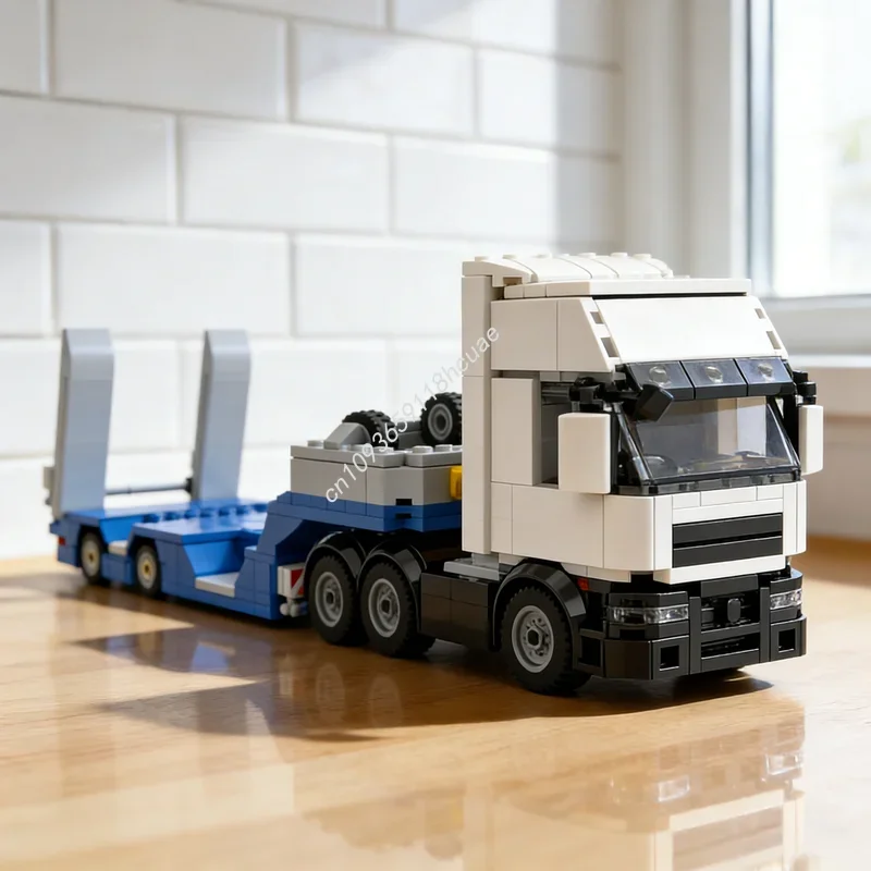 263pcs MOC City Cargo Trailer Wheel Recesses Model Building Blocks Architecture DIY Creative Toy Idea Festival Gifts Education