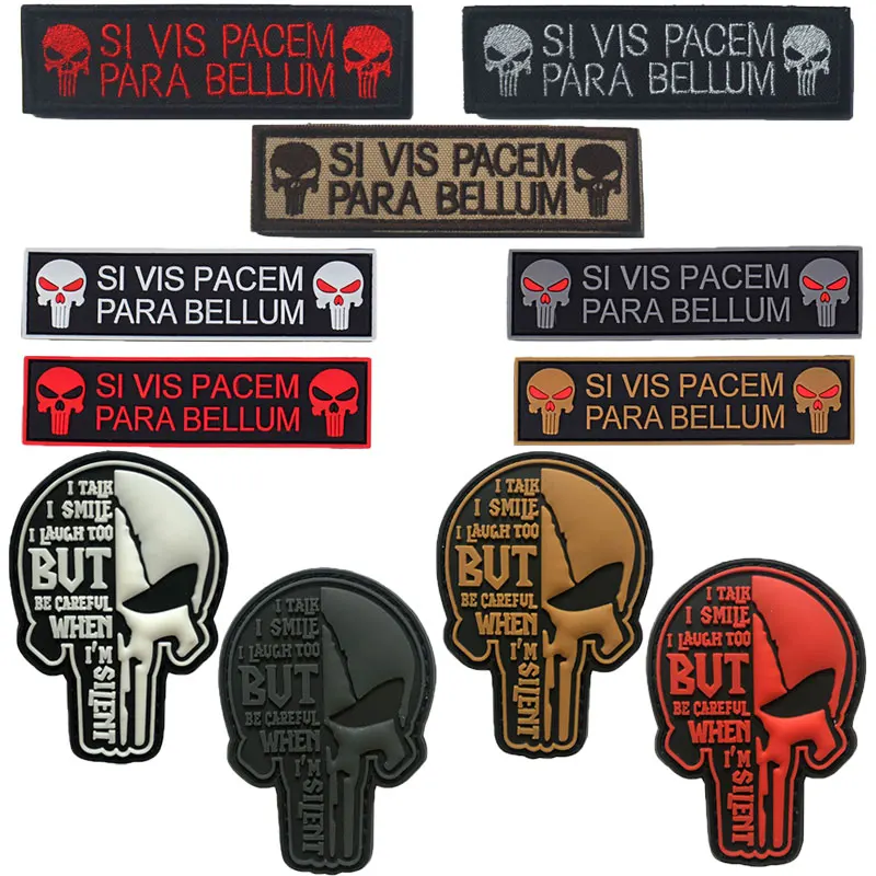 PVC Luminous Skull Pattern Armband Hook and Loop Patch Morale Badge Backpack Patch Sticker Clothing Hat Accessories Sticker