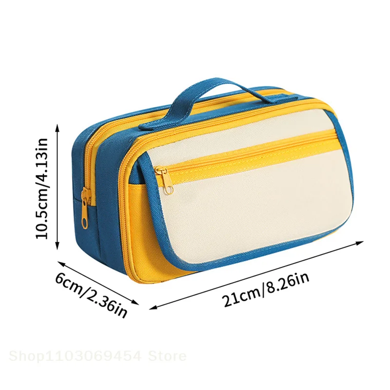 Large Capacity 2025 New Portable 9-layer Contrast Pencil Bag Niche Unisex Simple Multi-layer Stationery Bag