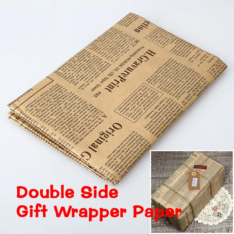 1pc 52x75cm Vintage Newspaper Rose Flower Wrapping Paper Film Paper Bouquet Gift Wrapped Paper DIY Gift Packaging random color