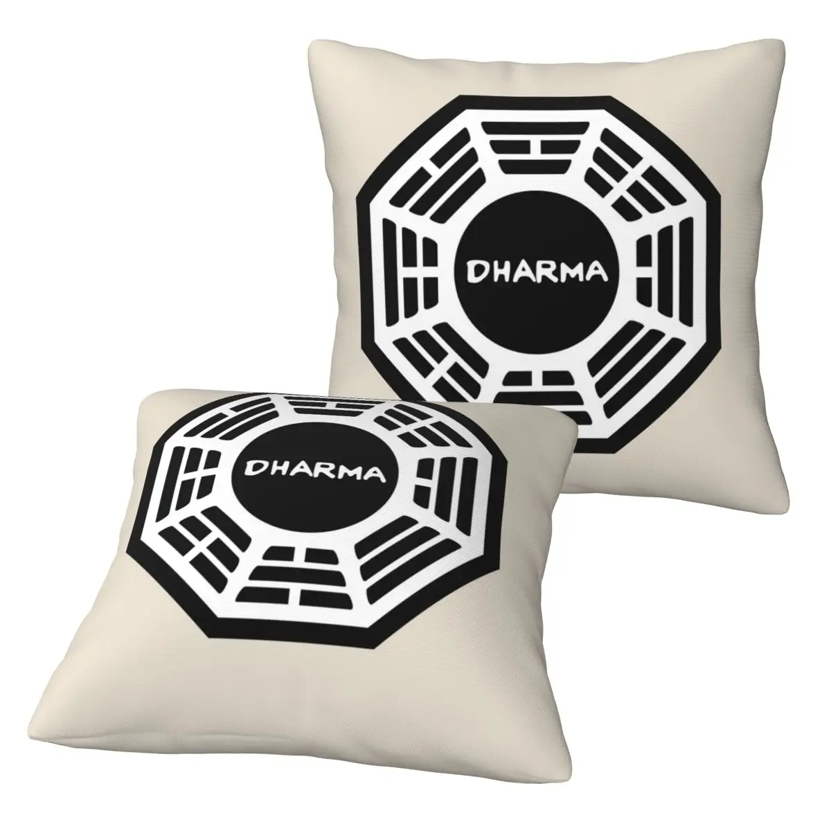 Dharma Initiative 2 pcs Square Pillowcase Pillow Cover Cushion Zip Decorative Comfort Throw Pillow for Home Car