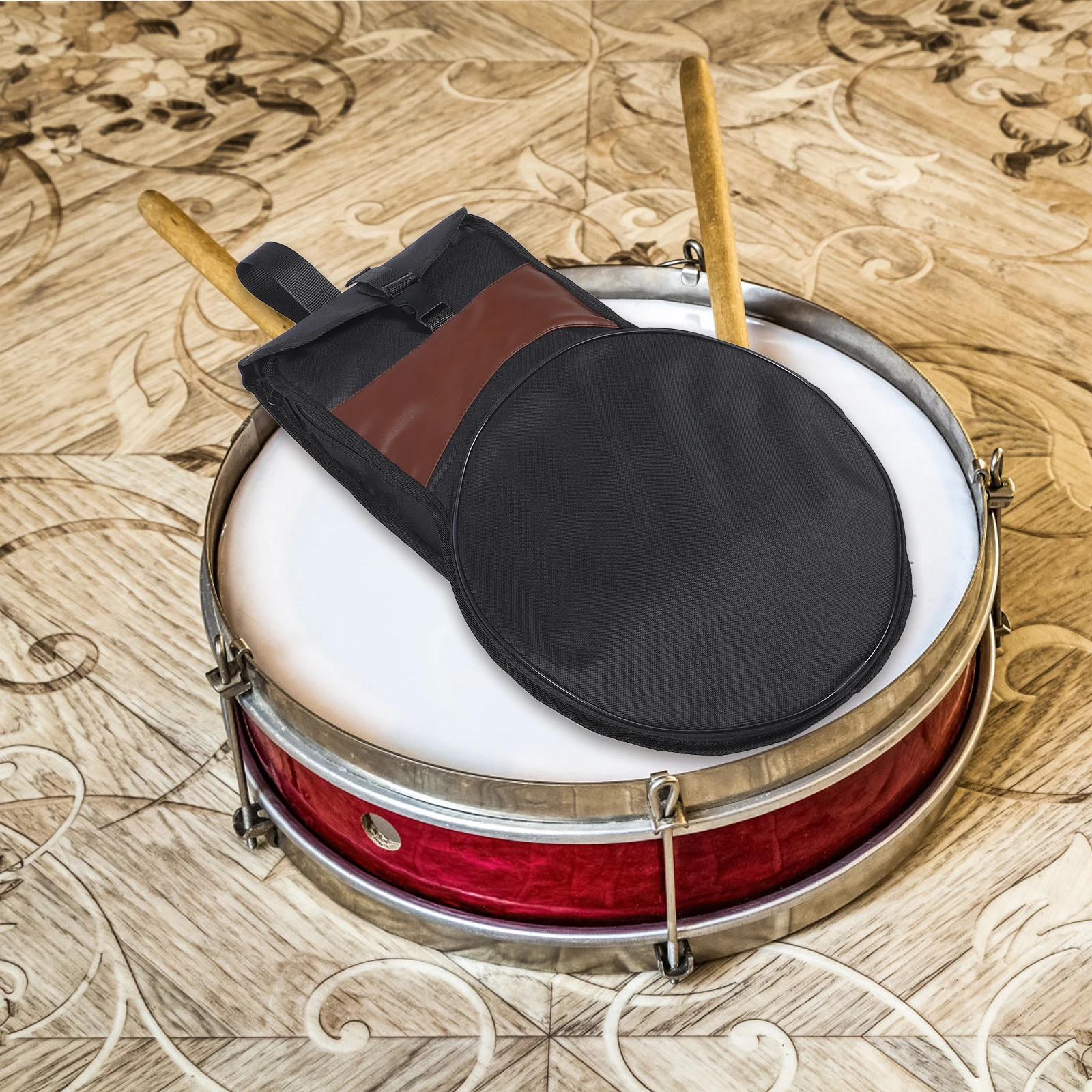 

Dumb Drum Bag 12 Inch Oxford Cloth Storage Case for Snare Cymbal Accessories Black Lightweight Portable Drum Pad Pouch