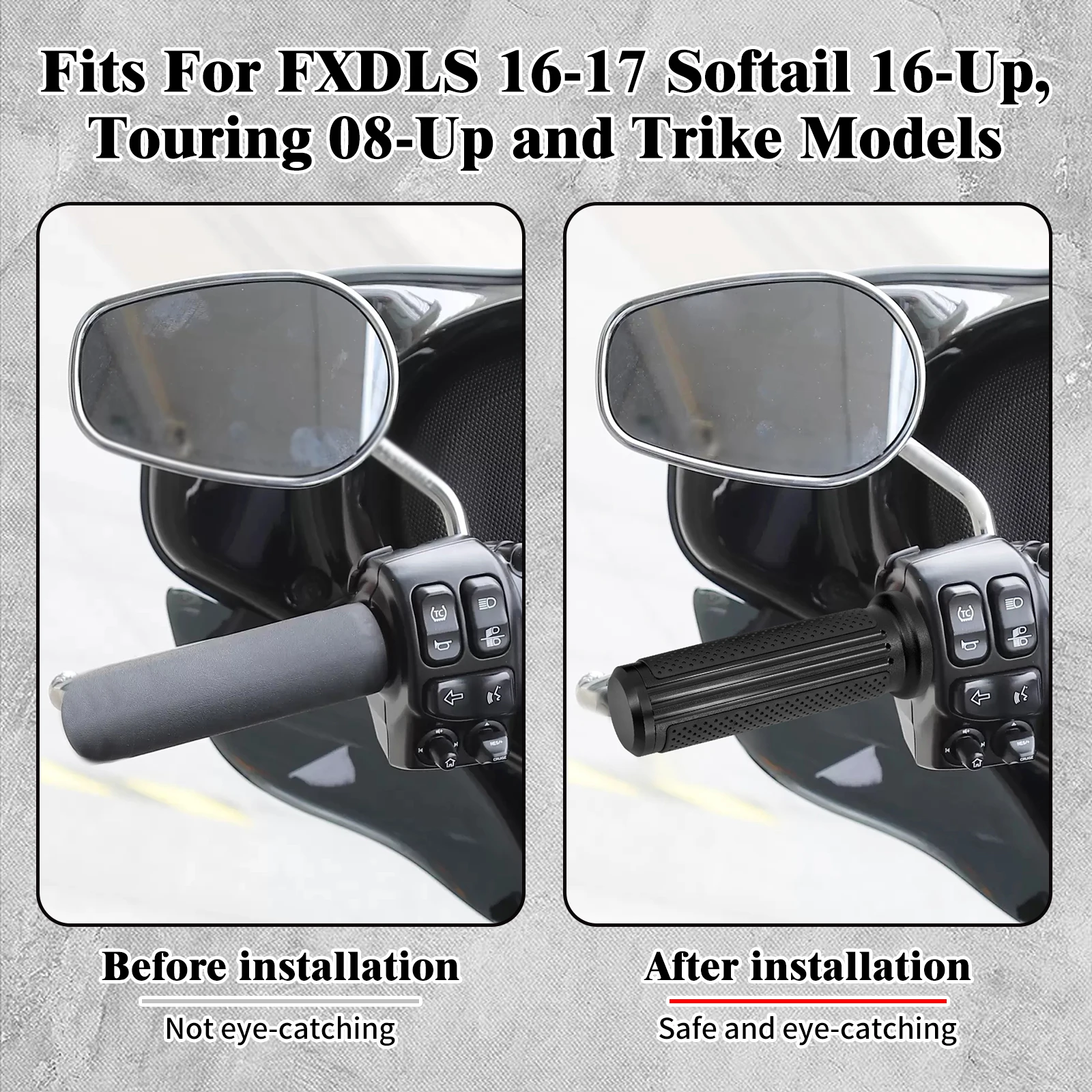 25 مللي متر دراجة نارية 1 ''المقود القبضات الإلكترونية خنق اليد القبضات الألومنيوم ل هارلي بجولة 2008-2025 إلكترا الإنزلاق سوفتيل #3