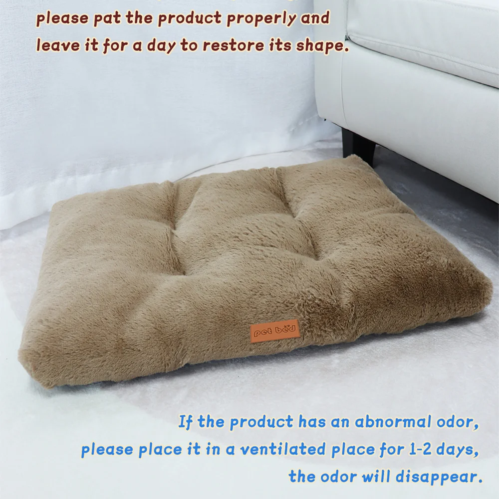 Dog Bed Pet Mat Pet Bed Pet Crate Bed For Cat Washable Plush Pet Mat Bed For Dog Anti-Slip Fluffy Comfy Pet Sleeping Mat