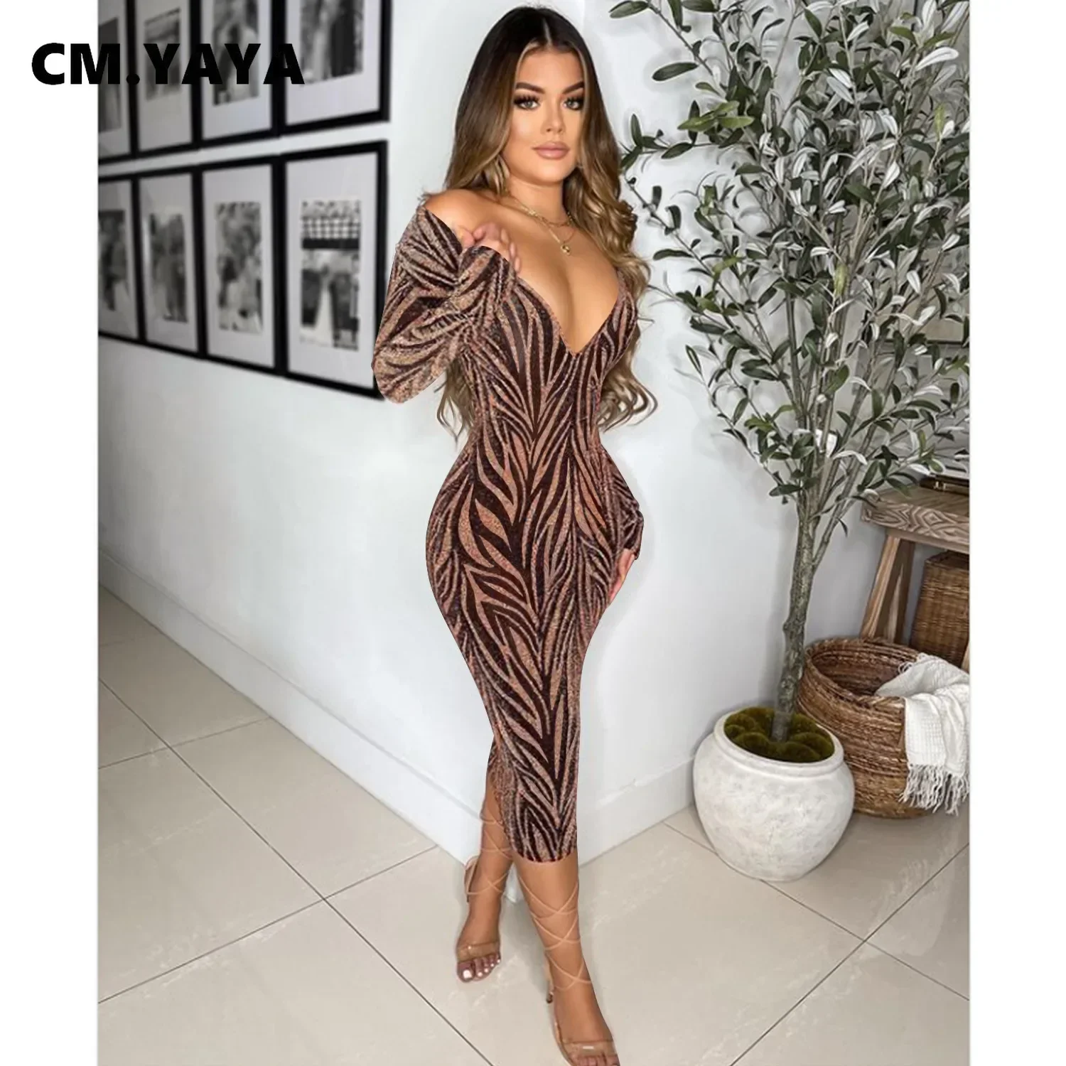 bodycon dress with strings Floral Print Bodycon Midi Dress  Spaghetti Strap Midi with Slit