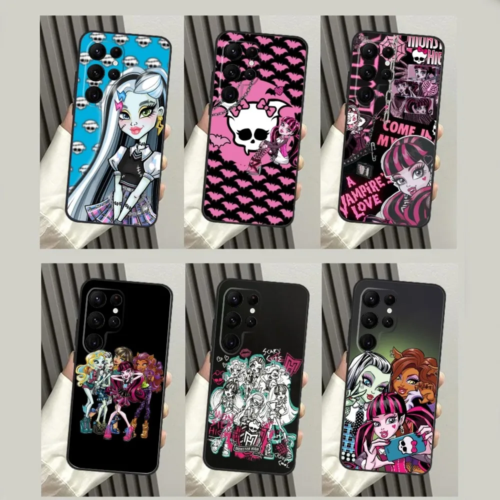 Cartoon M-Monster High Phone Case For SamsungS23,S22,S21,S20 Ultra Pro S10,S30Plus,S9,20lite Ultra Black Cover