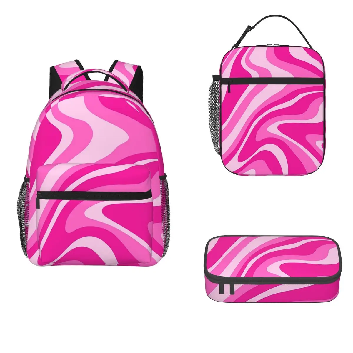 Preppy School Supplies, Preppy, Backpacks Boys Girls Bookbag Students School Bags Rucksack Lunch Bag Pen Bag Three-Piece Set