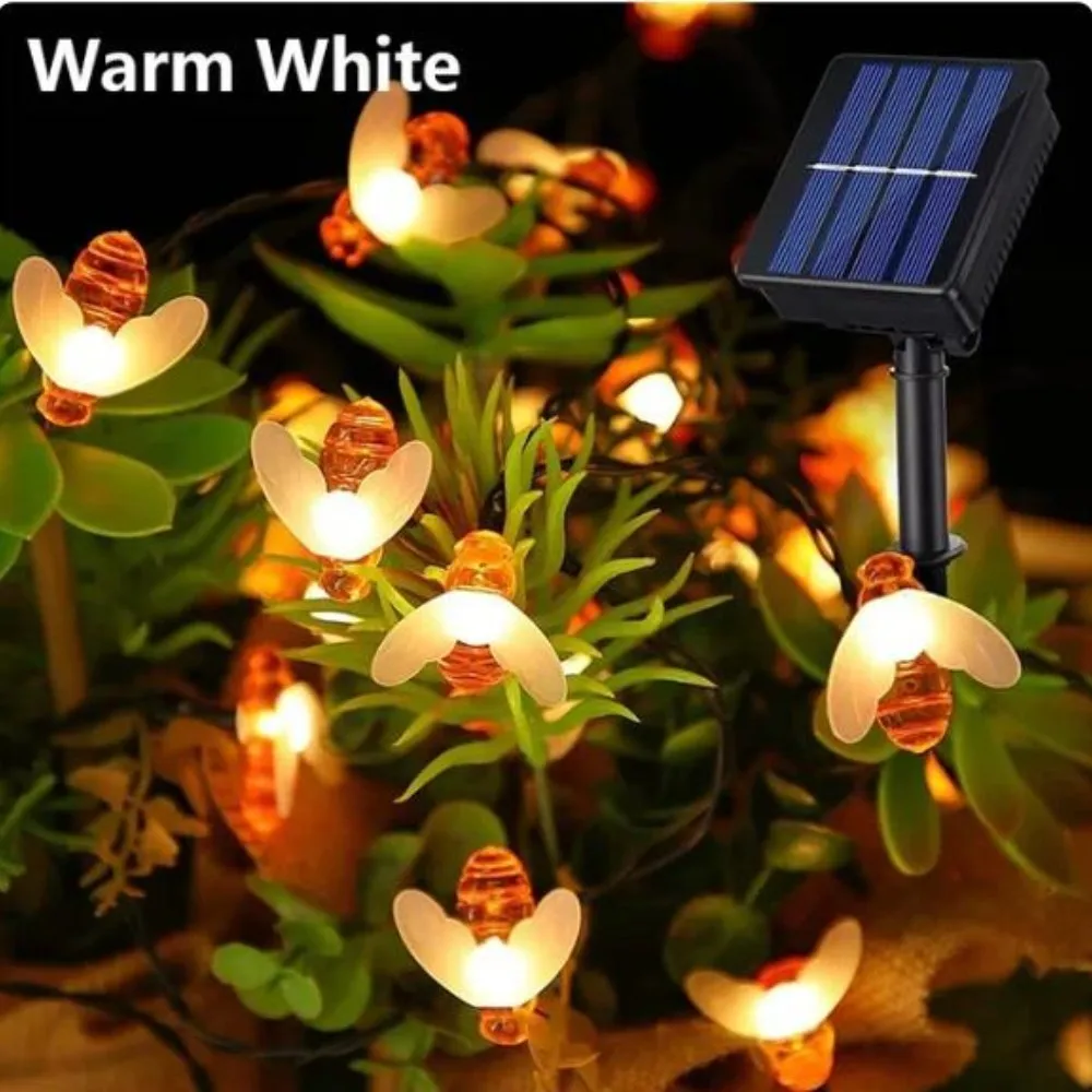 

Solar String Light 20 LED Cute Bee Outdoor Wedding Garden Patio Party Christmas Tree Honeybee Starry Fairy Decor Lamp