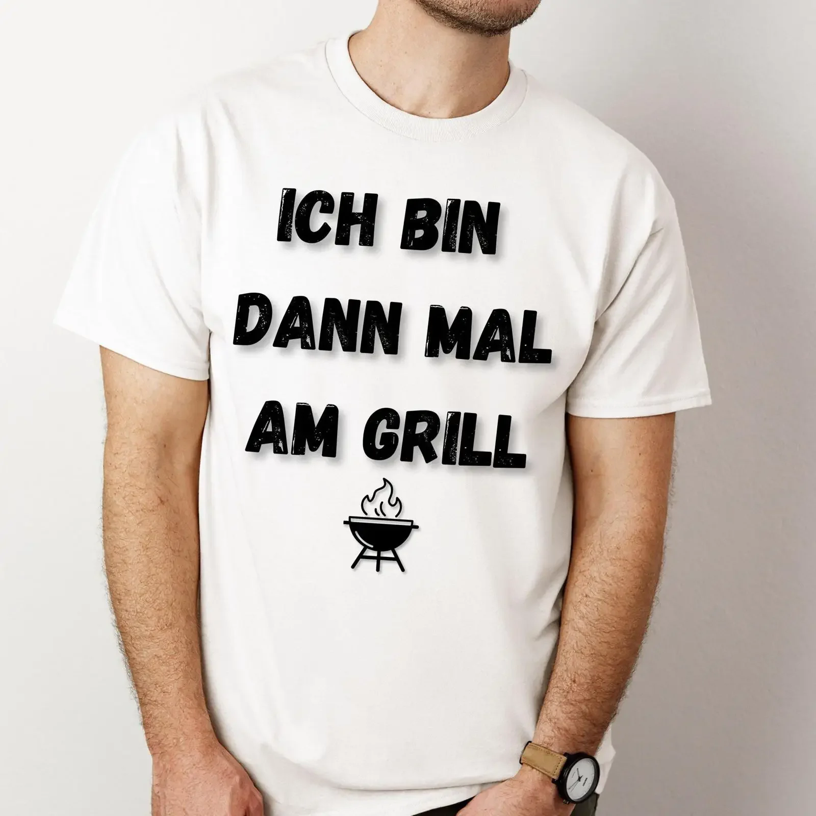 Ich bin dann mal am Grill T Shirt Männer BBQ Geschenk Vatertag vintage Washed homme Breathable Top For Everyday Wear Stylish