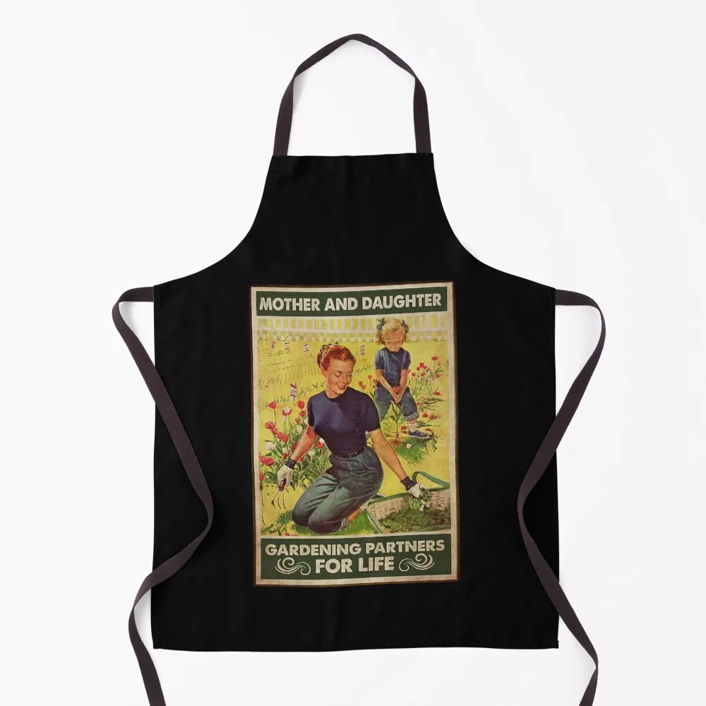 

Mother and daughter gardening partners for life Apron esthetician Kitchen Women Apron