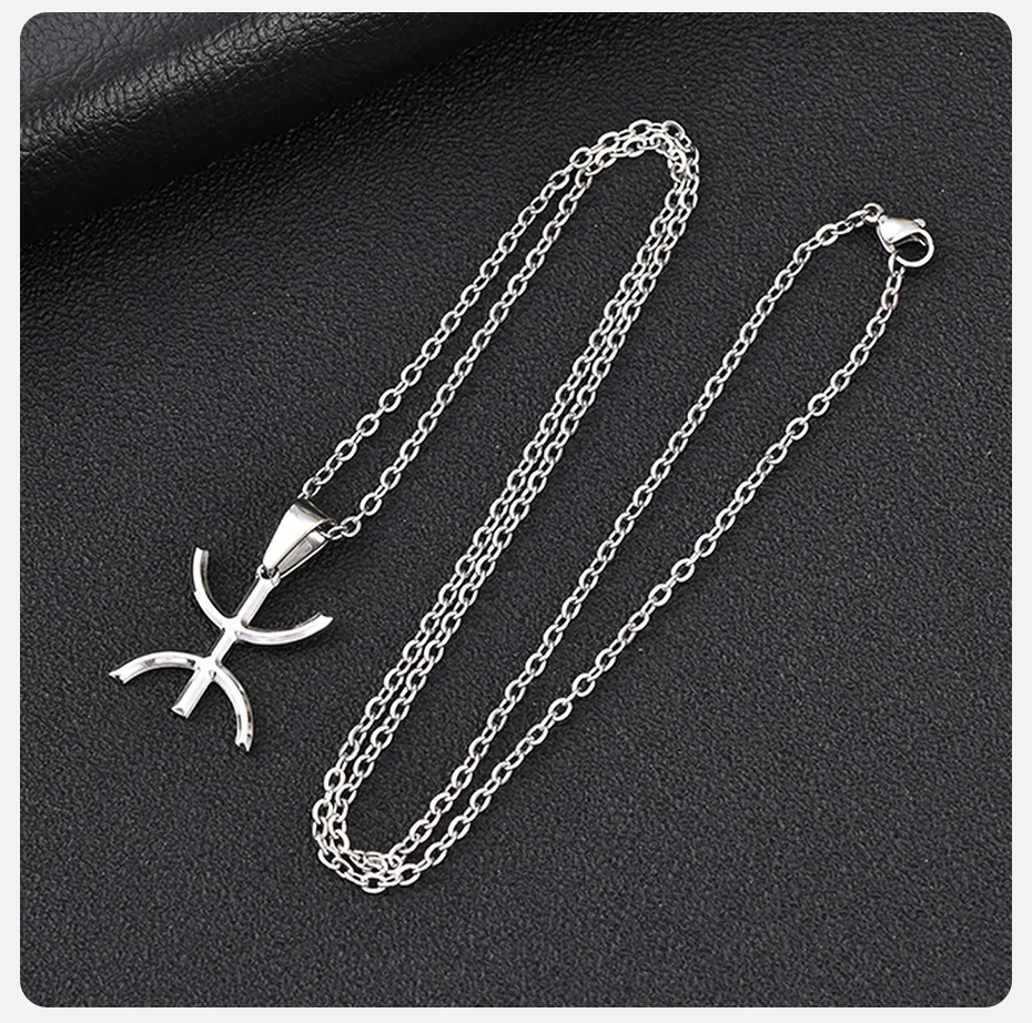 Vnox Amazigh Berber Symbol Armband-Halsketten-Set aus Edelstahl in Silberfarbe, Afrikanischer Tuareg Tifinagh Schmuck für Männer und Frauen als Geschenk – Detail 6