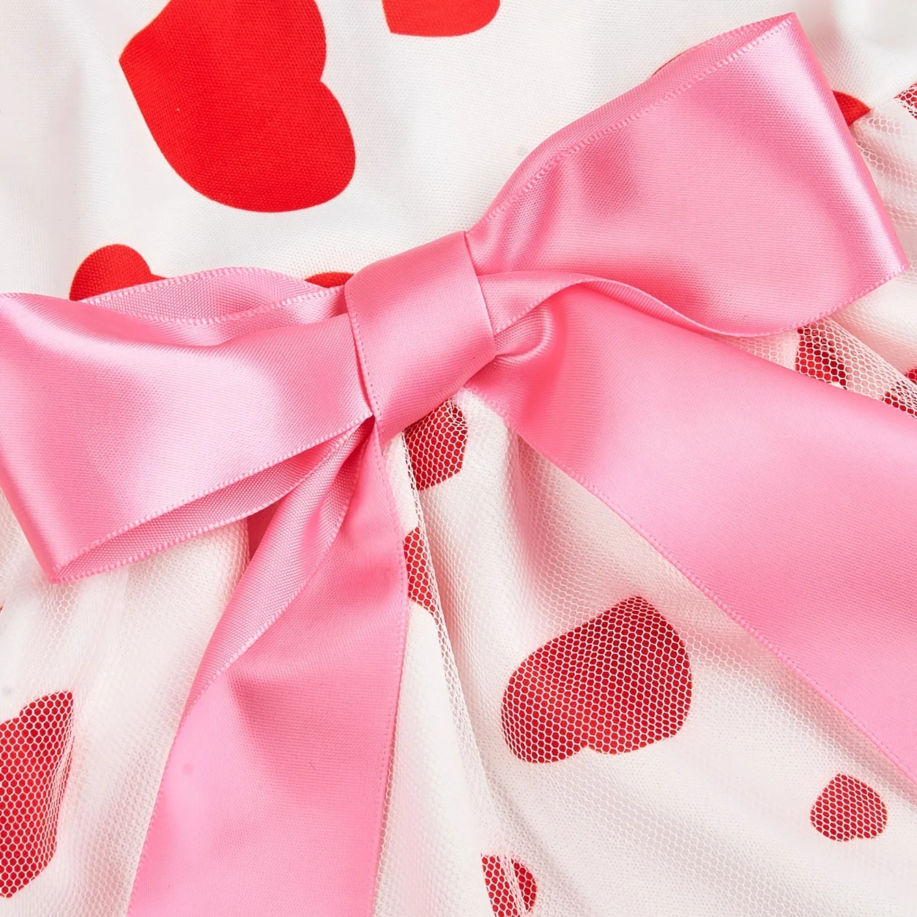 Dog Dress Girl Dog Sleeveless Clothes Heart Printed Pet Apparel Doggie Pink Bowknot Tulle Cat Clothing Puppy Dresses Doggy