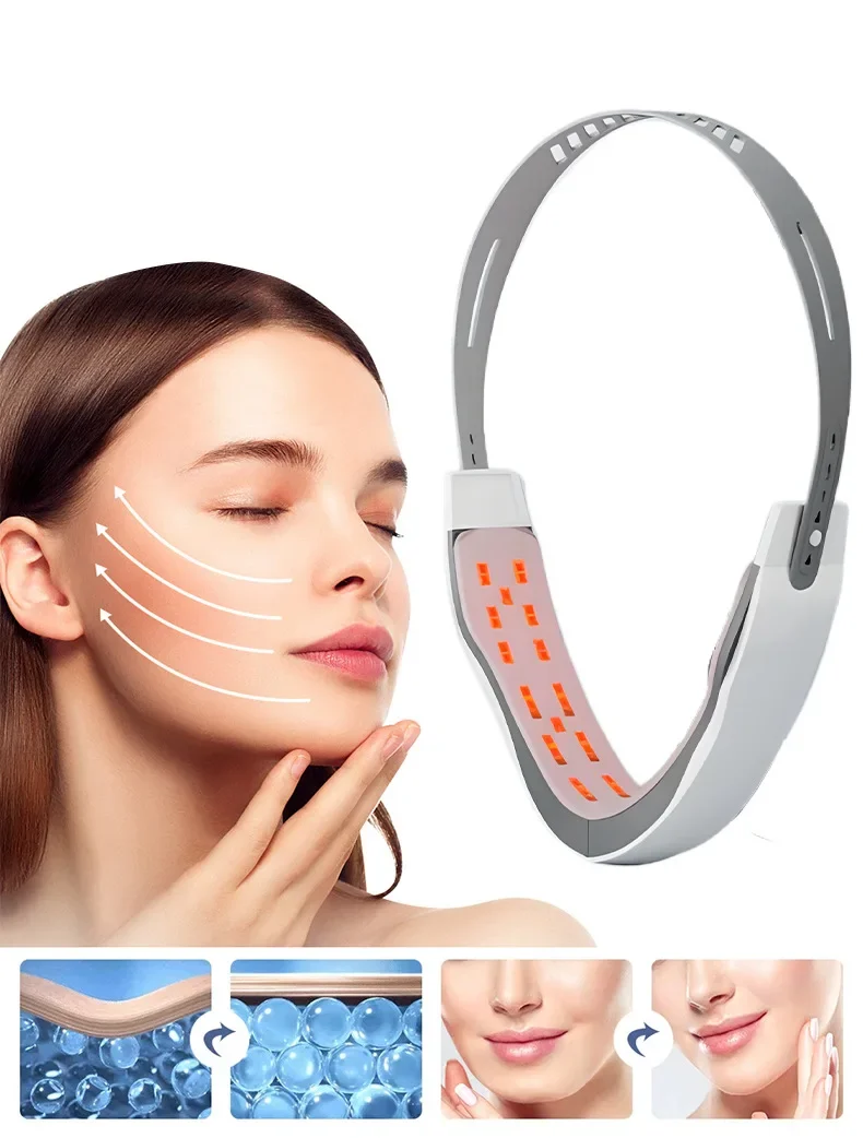 Intelligent facial vibration massager household beauty hot compress chin molding multifunctional massager