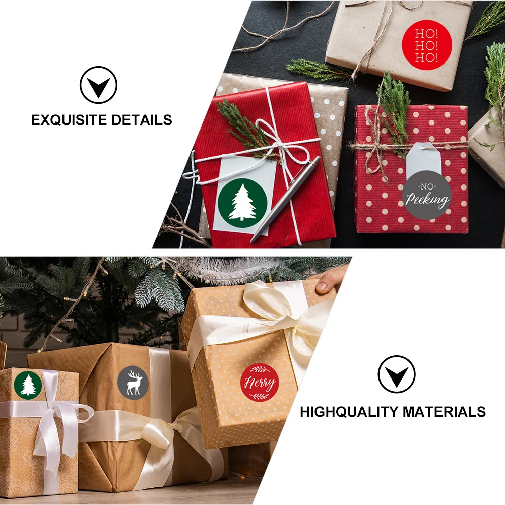 

1 Inch Christmas Sealing Stickers Good Viscosity Unique Design for Food Wrapping Holiday Supplies Sealing Sticker