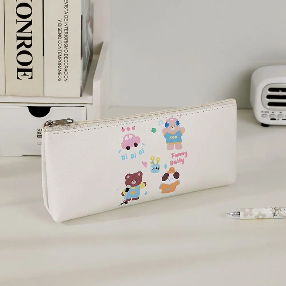 INS Kawaii القلم حقيبة الكرتون الدب المطبوعة الإبداعية الدب قلم رصاص الحقيبة سستة مقاوم للماء مقلمة كرتونية اللوازم المكتبية