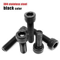 2/5/10/20/50pcs DIN912 M1.6 M2 M2.5 M3 M4 M5 M6 M8 Black 304 A2-70 Stainless Steel Hexagon Hex Socket Head Cap Allen Bolt Screw
