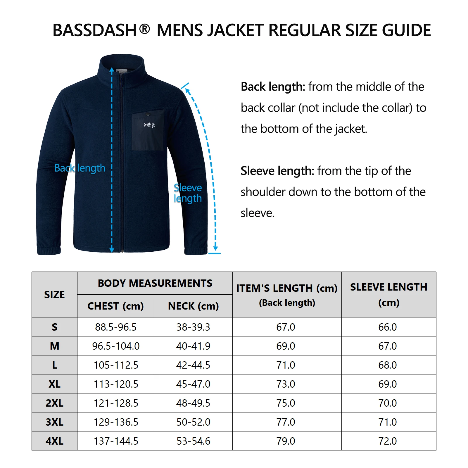 BASSDASH Spring Men Fleece Jacket Full Zip Soft Breathable Mid-Weight Polar Fleece Winter Coat With Chest Front Pockets Hiking