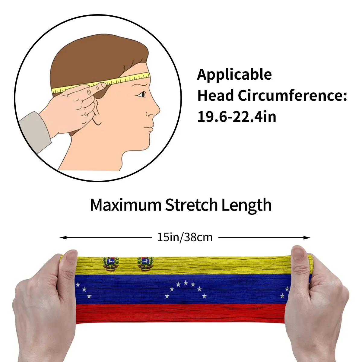 Sports Headband Portable Hair Band Flag Of Venezuela Wooden Texture Hair Wrap Brace Cycling Running Exercising Sweatband