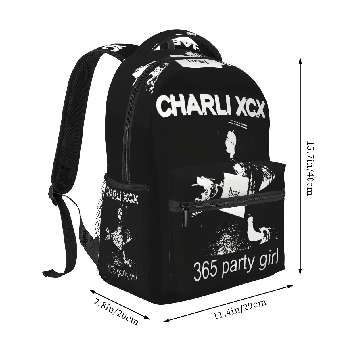 Charli Xcx 365 Party Girl Brat Album Vintage Backpack Student Boys Girls BookBag Kids School Bag Shoulder Bags for Men Women