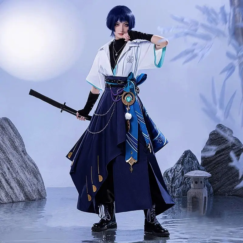 Genshin Impact cos clothes, vagrant soldiers, sky voice cosplay, full set of daily fashionable clothes, male