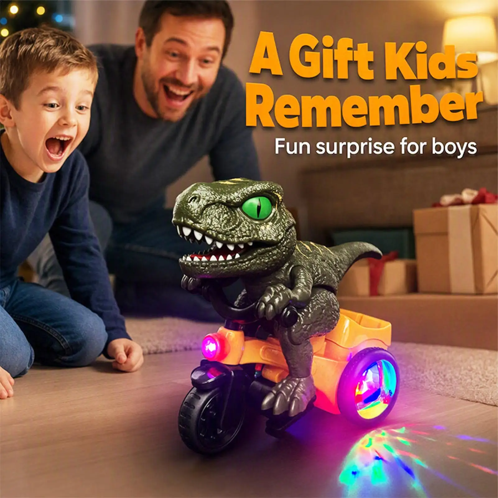 Dinosaur Truck Three Wheels Stunt Play Vehicles With Light And Music Cars Toys For Party Classroom School Home Dormitory Display