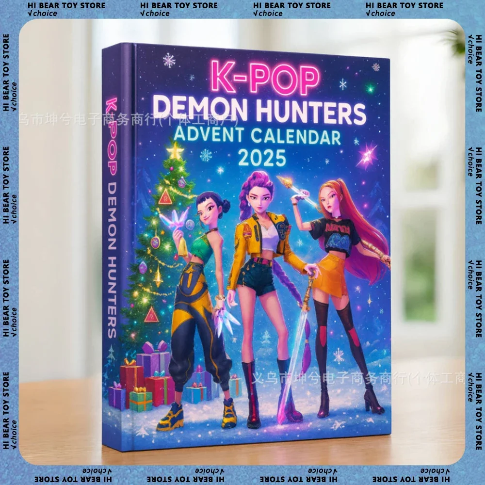 Calendarios de cuenta regresiva 2026, cazadores de demonios Kpop, calendario de Adviento, modelo de colección de muñecos, decoración de escritorio, regalos de Navidad para niños