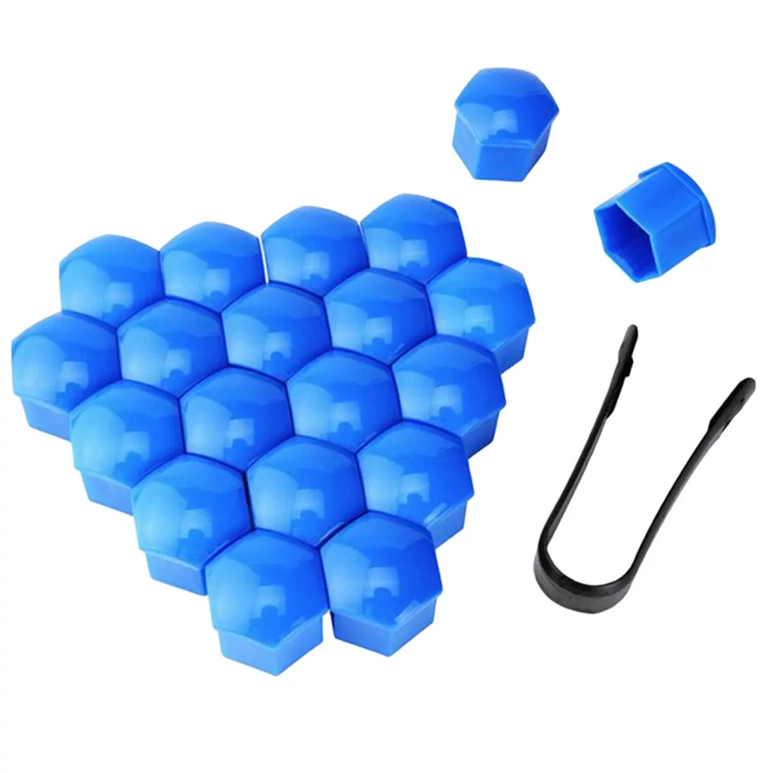 17mm/19mm/21mm 20 Stuks Auto Wielmoer Caps Bescherming Covers Caps Auto hub Schroef Cover Zwarte Autoband Bout Moer Cap Band Decoratie - afbeelding 1