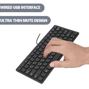 Computer Keyboard Keyboard 78 Key Mute Ultra Thin Wired Mini USB Interface Desktop Computer Small Language Keyboard USB Keyboard