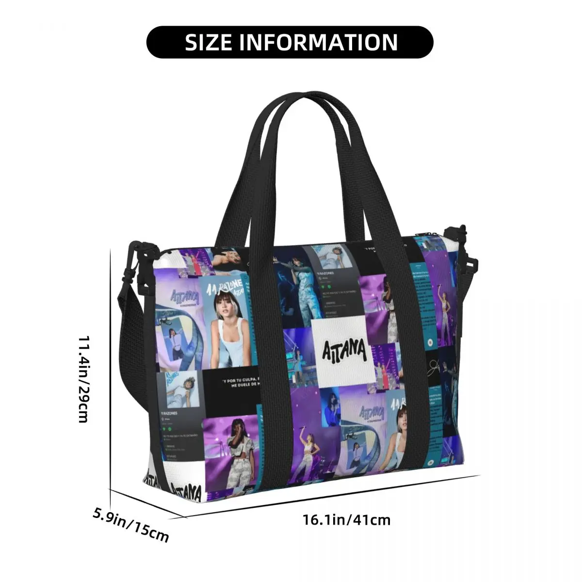 Custom Beauty Aitanas Tote Bag for Women Big Capacity Spanish Singer Gym Beach Travel Bags