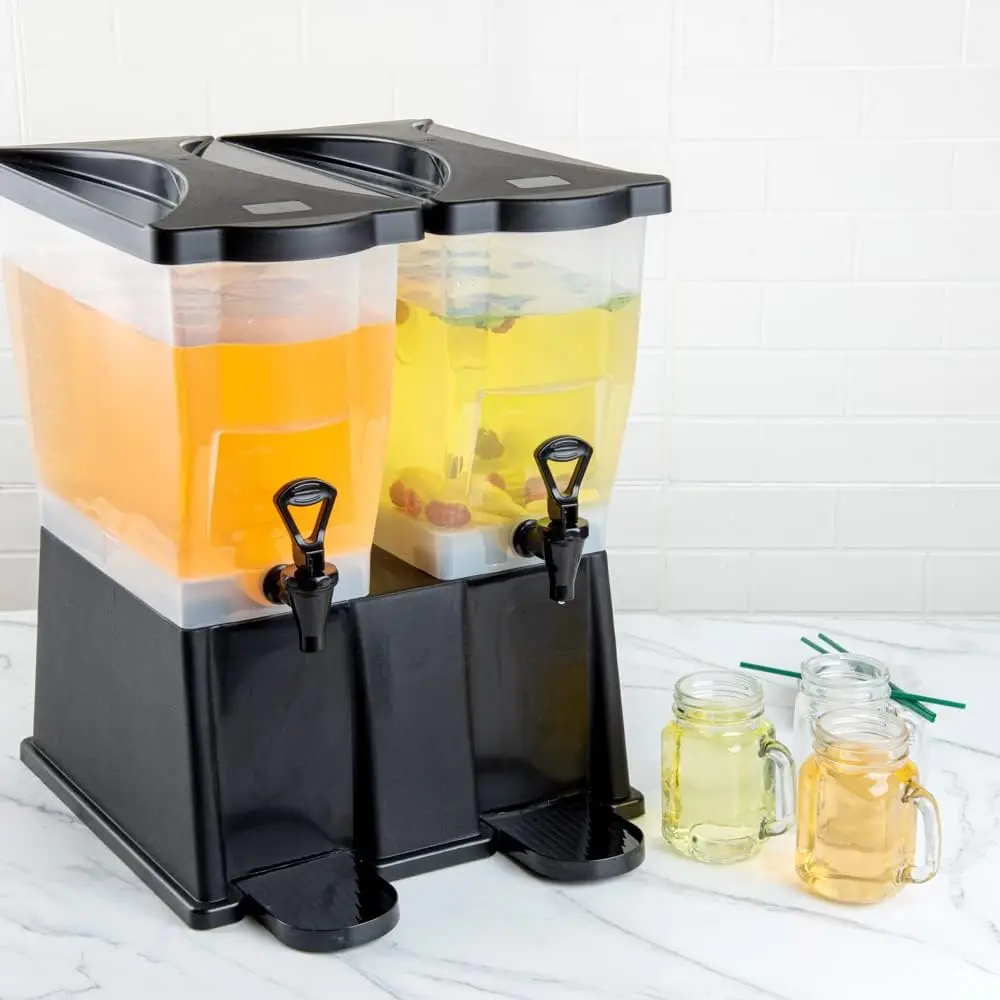 Restaurantware Beha Tek 6 Gallon Drinkdispenser 1 Afwasbare Dubbele Drankdispenser-Afneembare Tanks Inclusief Emblemen