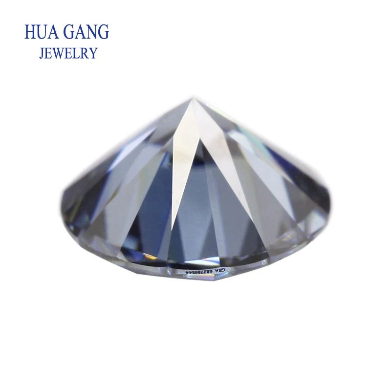 اللون الأزرق الملكي مويسانيتي مفكوك حجر الياقوت الأحجار الكريمة 0.5 ~ 3ct الخرز المستديرة VVS1 ممتاز قطع اختبار الماس الإيجابي