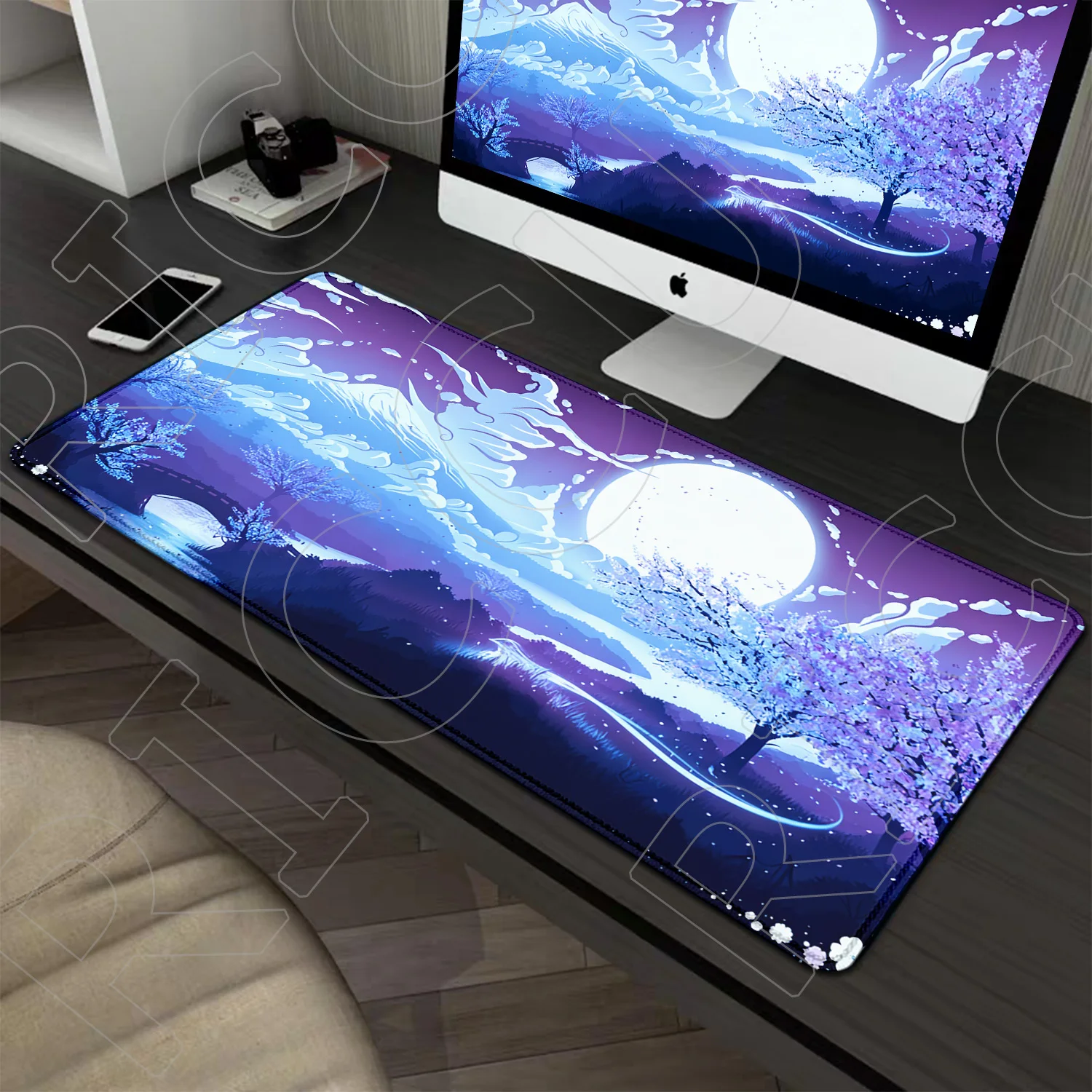 

HD Print Cherry Blossoms Sunset Sakura Mouse pad Rug cartoon 90x40cm MousePad XXL Extended Pad Computer Non-slip Carpet Desk Mat