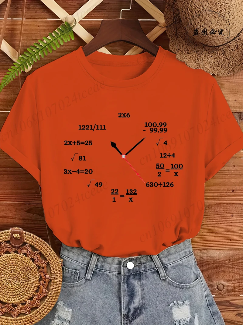 Camisa de reloj de expresiones matemáticas, camiseta Geek con gráfico de matemáticas divertida y educativa, camisetas para amantes de la matemáticas, camisetas de manga corta, regalo bonito