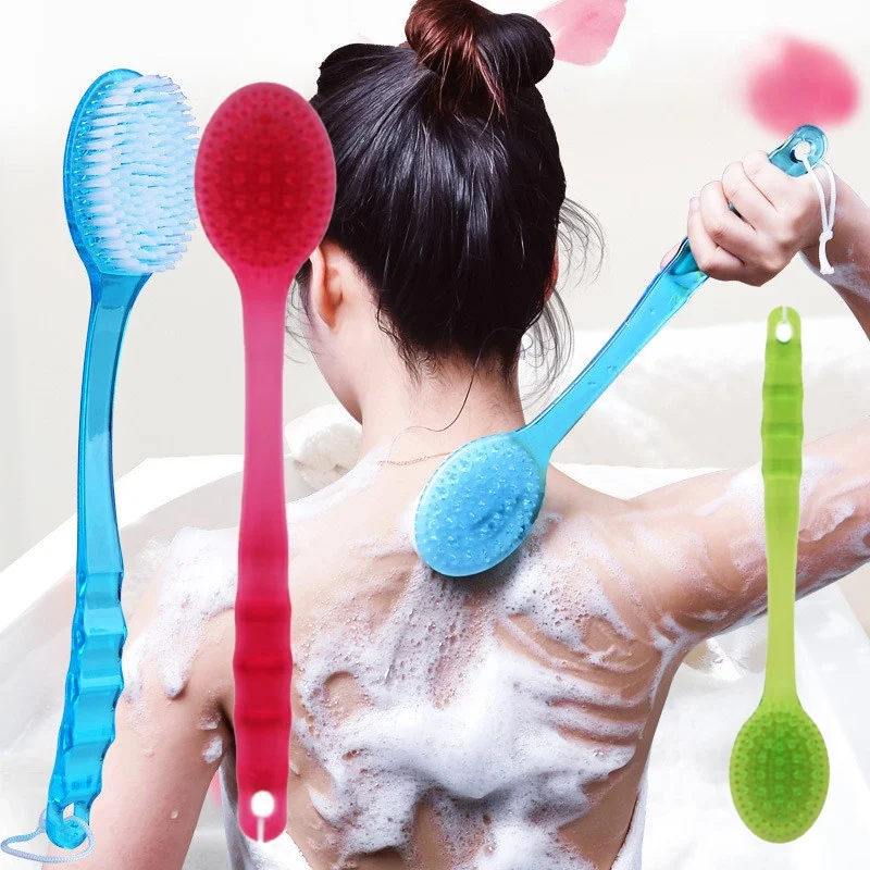 

1/2 шт. Щетка для ванны с длинной ручкой, мягкая щетка для душа, щетка-мочалка для спины, массажная щетка для тела, скрабер для удаления грязи, массажная щетка для душа