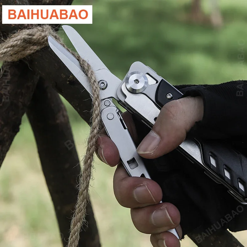 BHBT Multitool Scissors Detachable Knife Folding Pocket Knife Screwdriver Multifunctional EDC Tools Outdoor Equipment