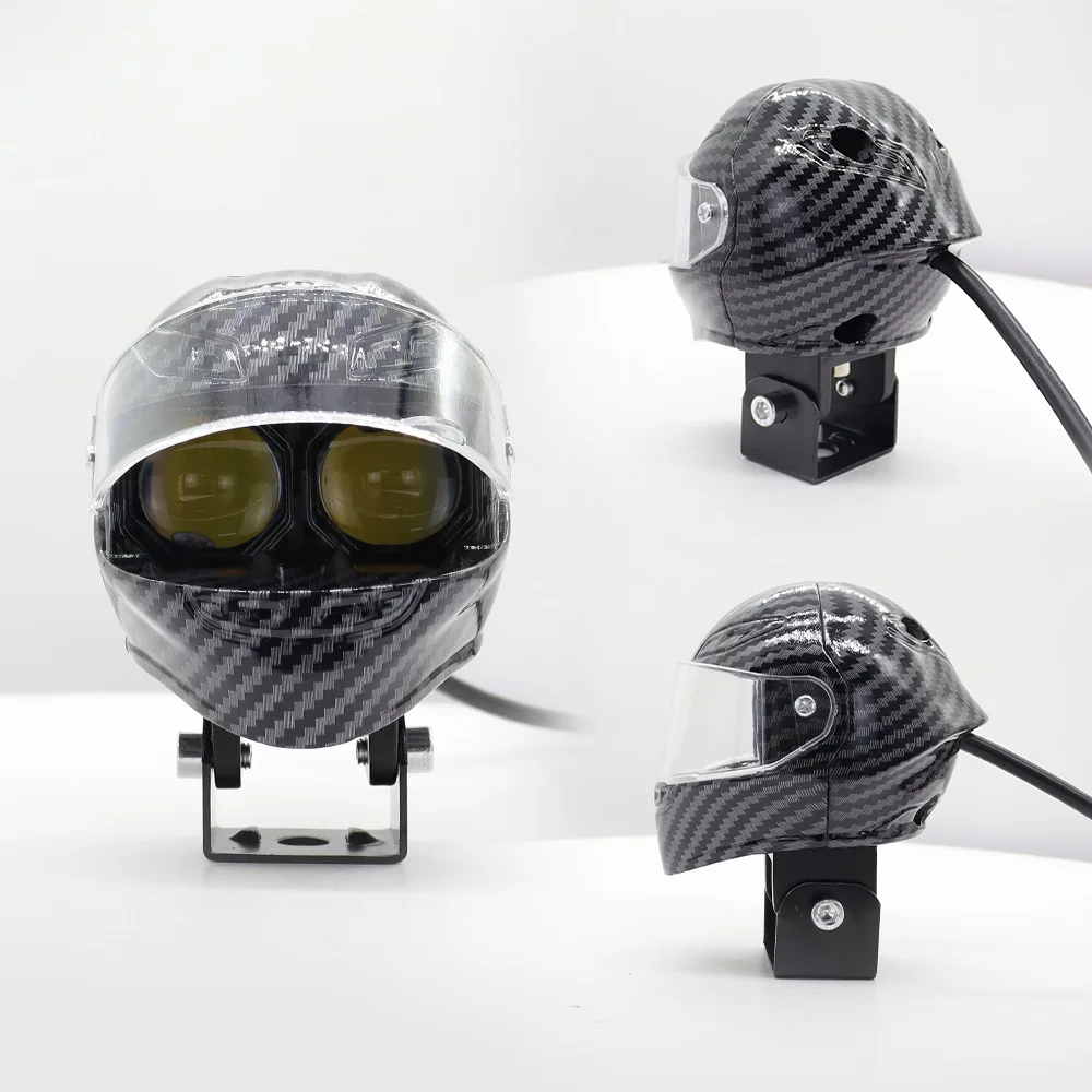 Luz LED ultra-brilhante para bicicleta elétrica: holofote para capacete de motocicleta com piscas brancos e amarelos