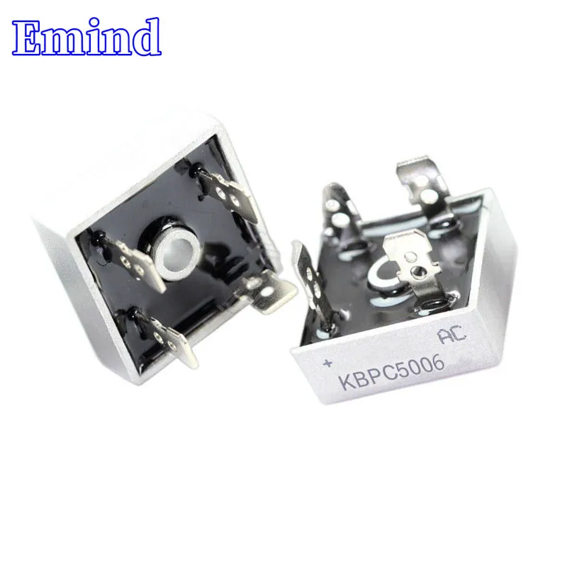 

2Pcs KBPC5006 Bridge Rectifier 50A/600V DIP-4 Square Bridge Cuttable Feet GBU Footprint Bridge Stack