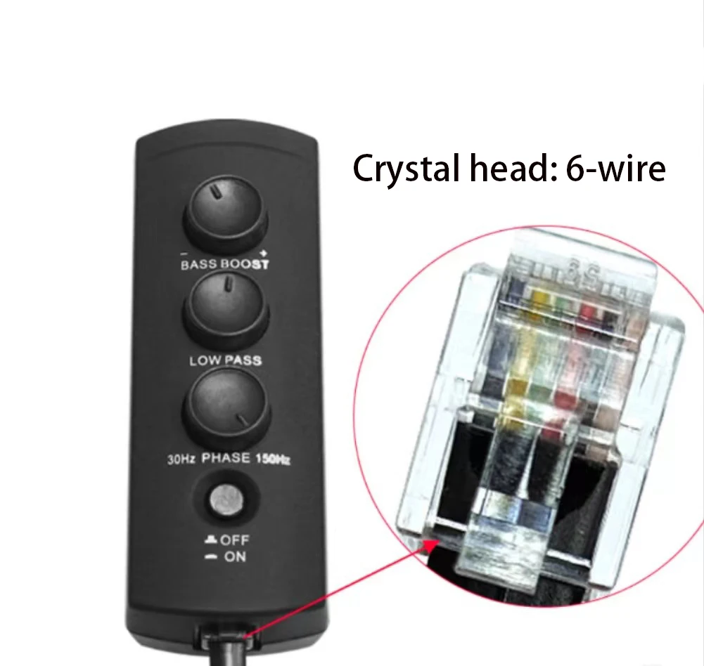 Car Level Controller Remote Level Control Subwoofer for Car Volume Control Cable Car Audio Amplifier 6-wire