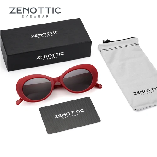 Imagen 1 del producto ZENOTTIC-gafas de sol oarizadas POval de acetato hechas a mano para mujer, lentes de sol con montura gruesa y protección UV400, regalo de compras