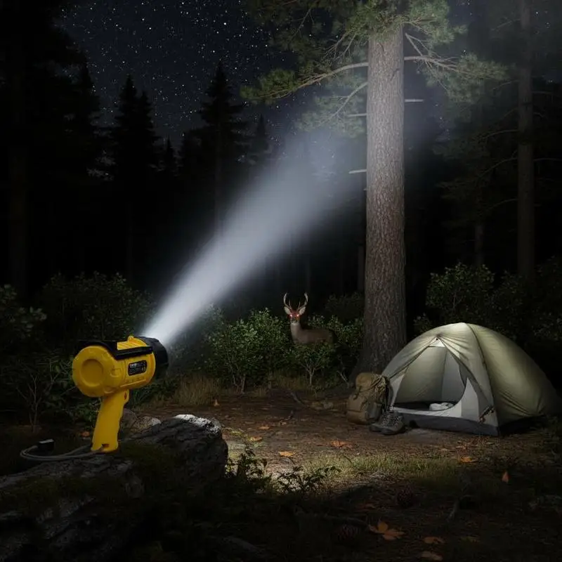 Handheld Searchlight 1000,000 Lumens For Hunting Boating Camping, 4 Modes Detachable Lens USB Port Rechargeable Battery Portable High Lumens LED Outdoor Equipment view 6
