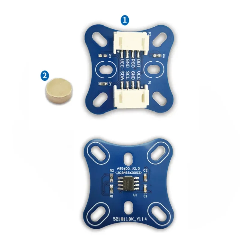 1/3/5PCS  AS5600 12-bit high accuracy Magnetic Encoder Module Magnetic Induction Angle Measurement Sensor Module FOC