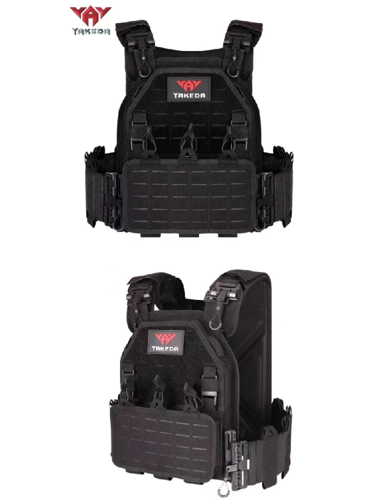 YAKEDA gilet tactique 6094 lumière détachable rapide découpé au laser chasse en plein air équipement noir gilet de transport en nylon 1000D de haute qualité