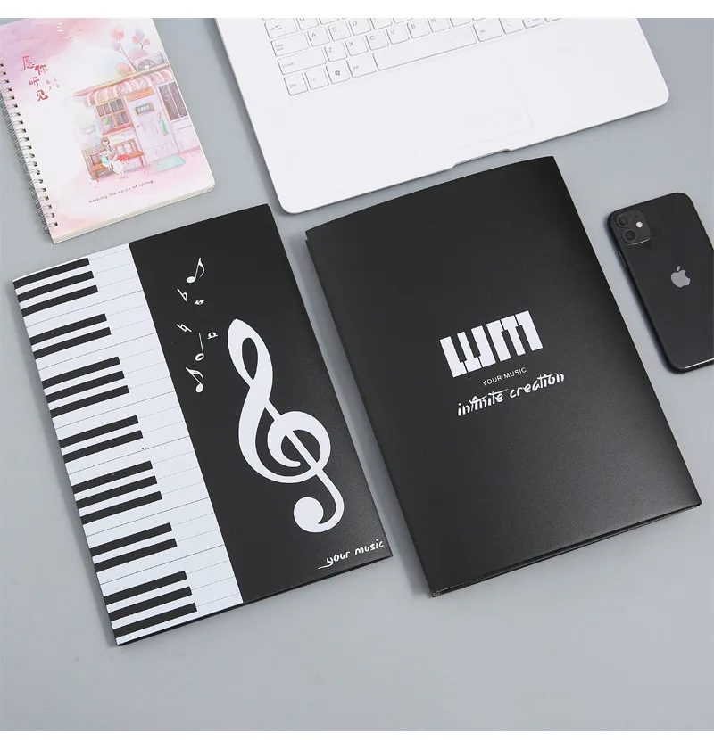 1pc Waterproof 6-page Performance Piano Sheet Music Clip A4 Three-fold Six-page Expanded Piano Replay Folder Sheet Music Folder